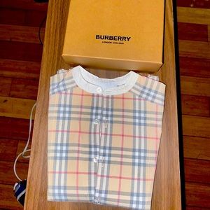 Burberry Baby Check Cotton Jumpsuit Size 3 Months.